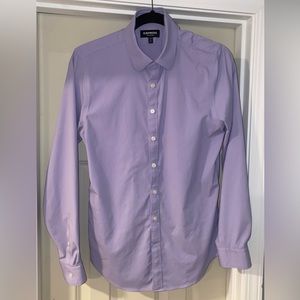 Lavender Slim Button-Down Wrinkle-Resistant Performance Dress Shirt Size Small